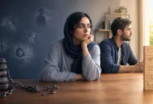 این تصویر تأثیر طرحواره بی اعتمادی بر روابط عاطفی را نشان میدهد.